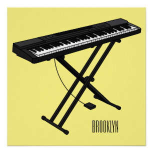 Poster Illustration de piano clavier