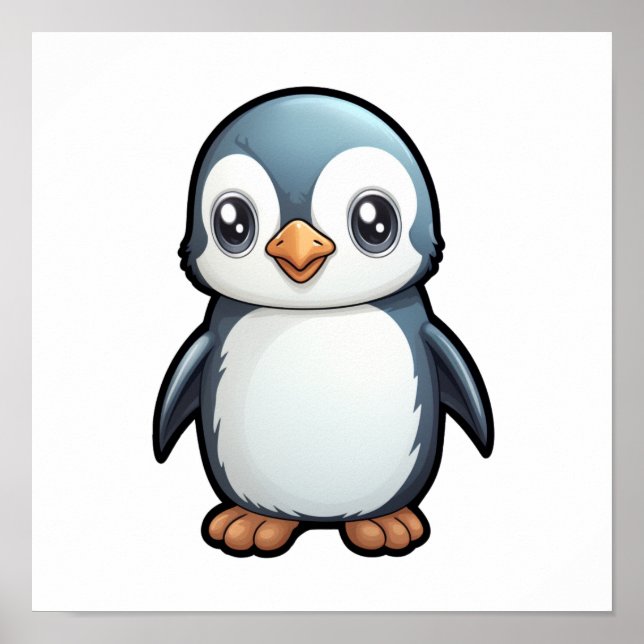 Poster Illustration de pingouin de dessin (Devant)
