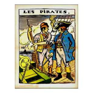 Poster Illustration de pirates français Vintages