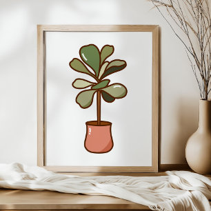 Poster Illustration de plante de figuier à feuilles de vi