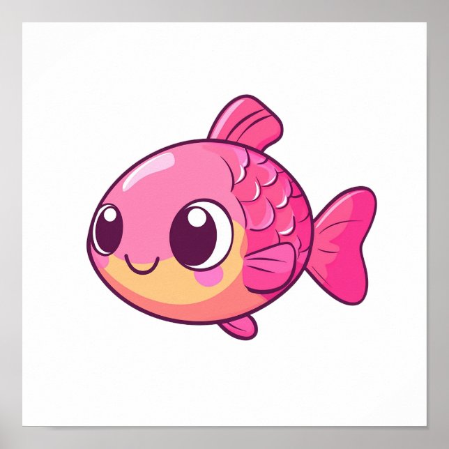 Poster Illustration de poisson caricaturé (Devant)