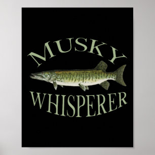 Poster Illustration de poisson Musky Muskellunge Art pêch