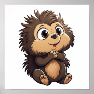 Poster Illustration de porcupine de dessin