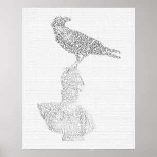 Poster Illustration de Raven faite de "texte de poème de
