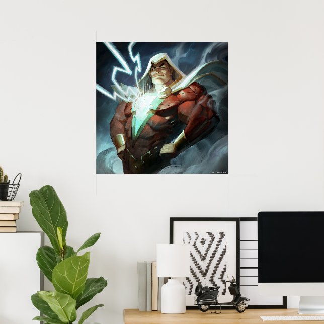 Poster Illustration de Shazam en crise infinie (Bureau à domicile)