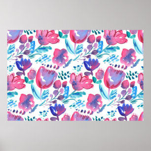 Poster illustration de style boho floral rustique dessiné