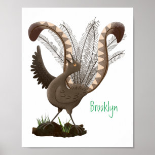 Poster Illustration de superbe et superbe lyrebird