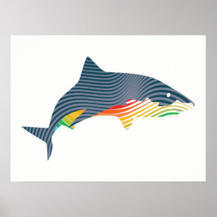 Poster Illustration de Swoosh Shark