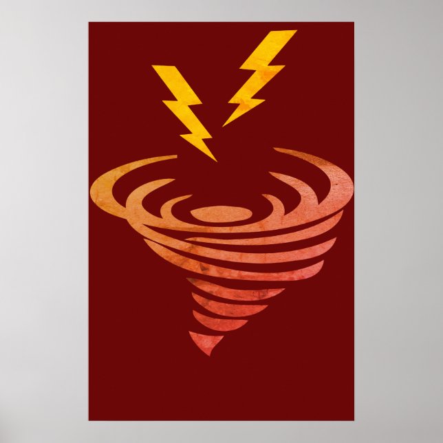 Poster Illustration de tempête de nuages d'entonnoir Art, (Devant)