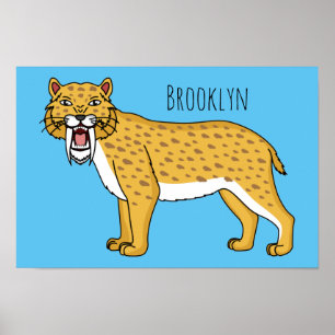 Poster Illustration de tigre à dents de sabre