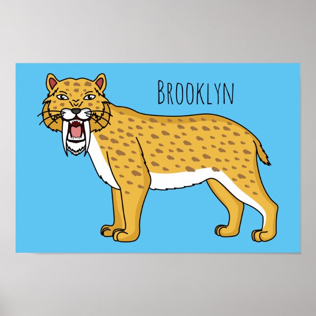 Poster Illustration de tigre à dents de sabre (Devant)