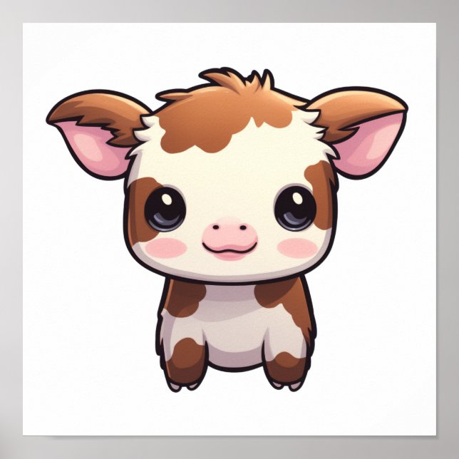 Poster Illustration de vache caricaturale (Devant)