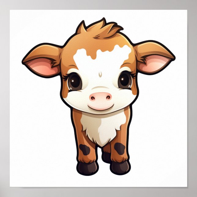Poster Illustration de vache caricaturale (Devant)