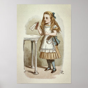 Poster Illustration de vintage Alice au pays des merveill