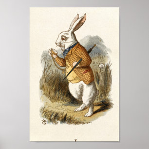 Poster Illustration de vintage Alice au pays des merveill