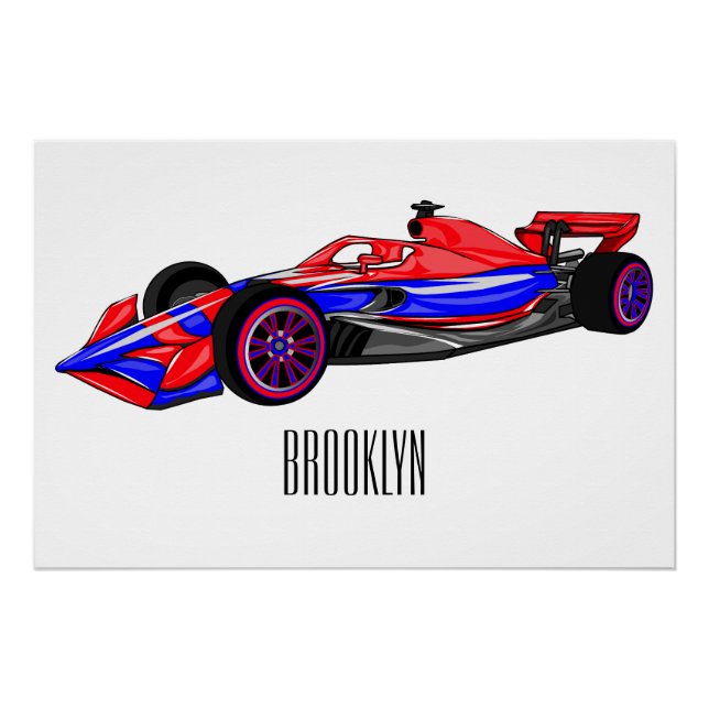 Poster Illustration de voiture de course professionnelle (Devant)