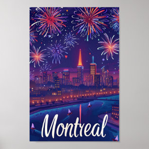 Poster Illustration de voyage artistique de Montréal Cana