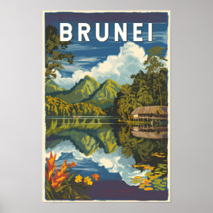 Poster Illustration de voyage artistique vintage de Brune