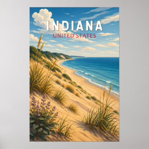 Poster Illustration de voyage artistique vintage de l'Ind