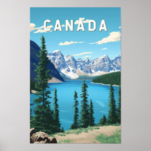 Poster Illustration de voyage artistique vintage du Canad