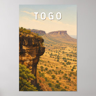 Poster Illustration de voyage artistique vintage du Togo