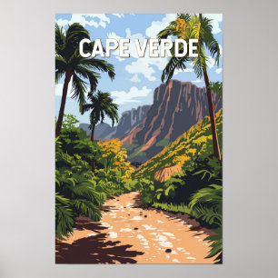 Poster Illustration de voyage au Cap-Vert Art vintage