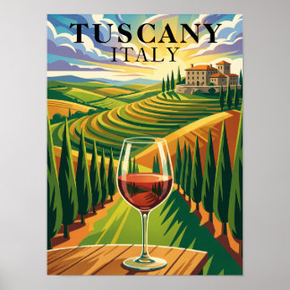 Poster Illustration de voyage au coucher du soleil dans u