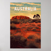 Illustration de voyage Australie Art vintage