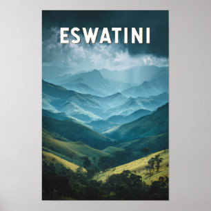 Poster Illustration de voyage d'art vintage d'Eswatini