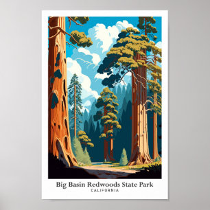 Poster Illustration de voyage du parc national de Big Bas