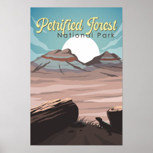 Poster Illustration de voyage du parc national de la forê