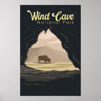Illustration de voyage du parc national de Wind Ca