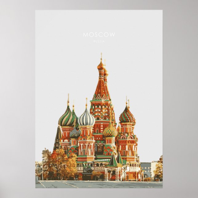 Poster Illustration de voyage Moscou (Devant)