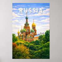 Illustration de voyage Russie Art vintage