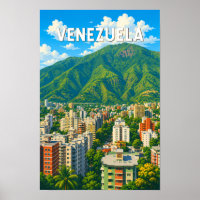 Illustration de voyage Vénézuela Art Vintage