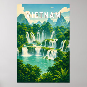 Poster Illustration de voyage Vietnam Art vintage