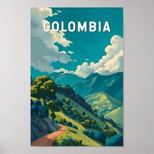 Poster Illustration de voyage vintage Colombie