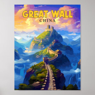Poster Illustration de voyage vintage de la Grande Murail