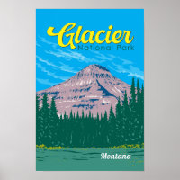 Illustration de voyage vintage du parc national de
