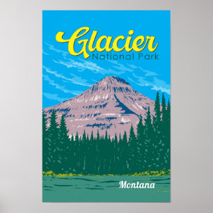 Poster Illustration de voyage vintage du parc national de