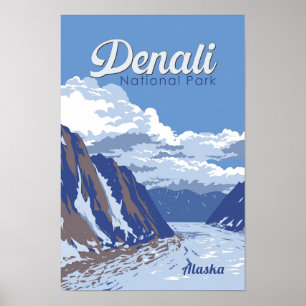 Poster Illustration de voyage vintage du parc national De