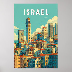 Poster Illustration de voyage vintage Israël