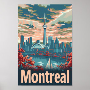 Poster Illustration de voyage Vintage Montréal Canada
