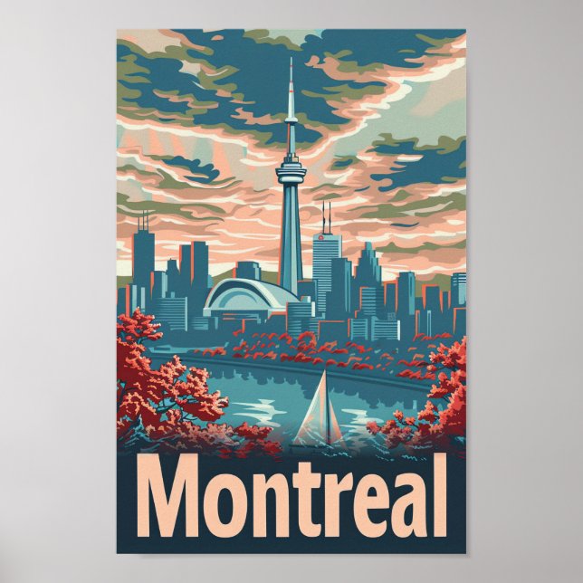 Poster Illustration de voyage Vintage Montréal Canada (Devant)
