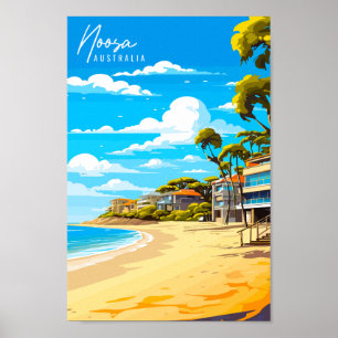 Poster Illustration de voyage vintage Noosa Australia