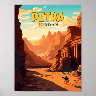 Poster Illustration de voyage vintage Petra Jordan
