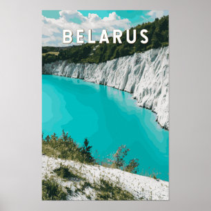 Poster Illustration de voyage vintage sur la Biélorussie