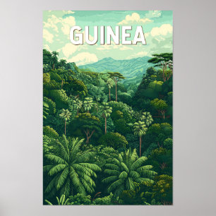 Poster Illustration de voyage vintage sur la Guinée