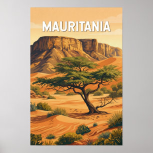 Poster Illustration de voyage vintage sur la Mauritanie