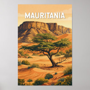 Poster Illustration de voyage vintage sur la Mauritanie